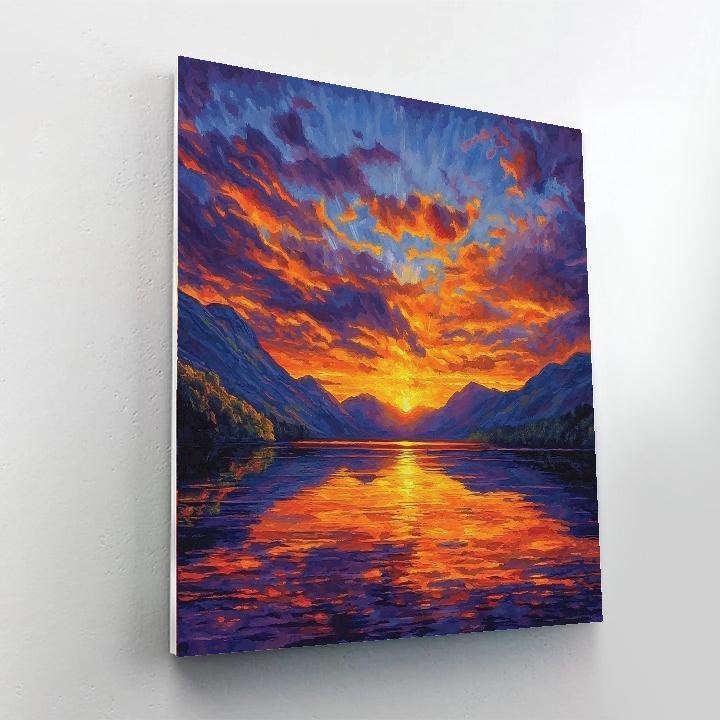J.M.W. Turner Inspired Melancholic Sunset Over Mountains  Paint By Numbers Kits