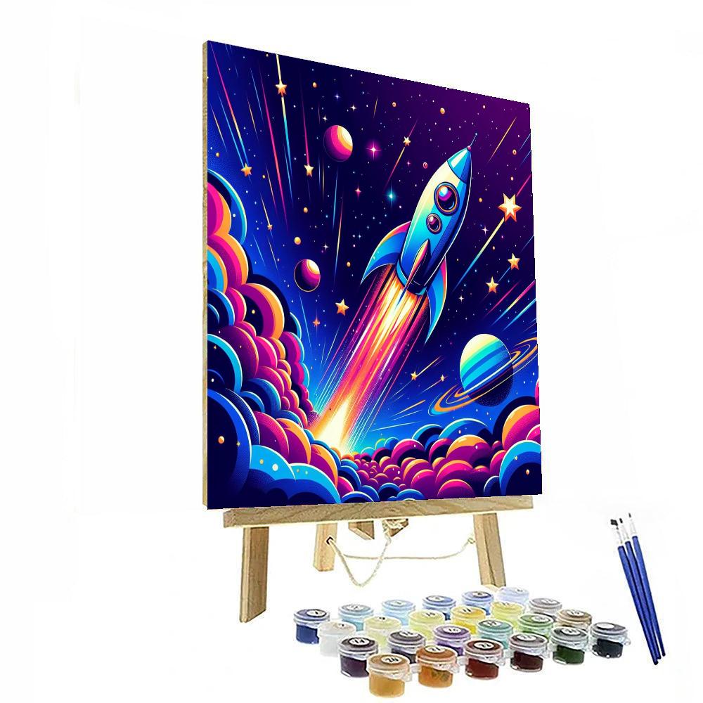 Colorful Cosmic Adventure Painting Number Kit