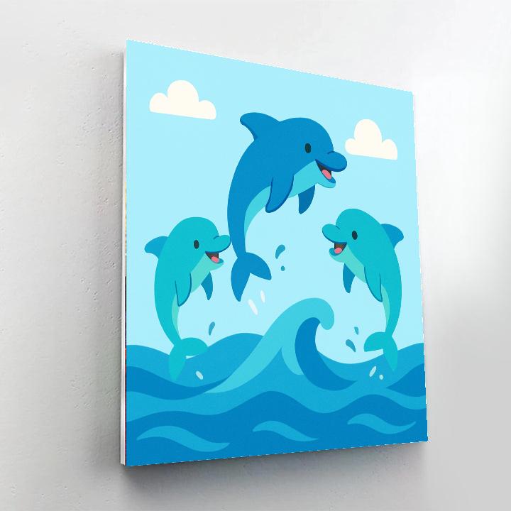 Joyful Dolphins Paint By Number