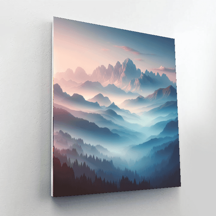 Ethereal Mountain View Painting Number Kit