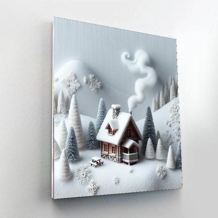 Secluded Mountain Cabin DIY Paint By Numbers