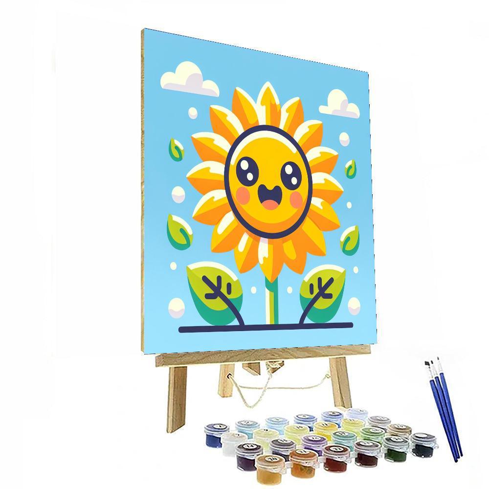 Energetic Sunflower Number Painting