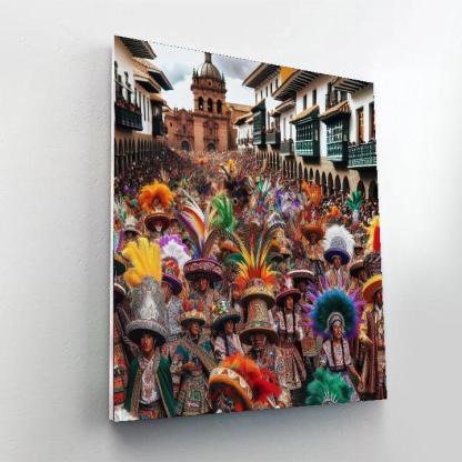 Feathered Hats Festival - Cuzco, Peru Paint By Numbers Kits