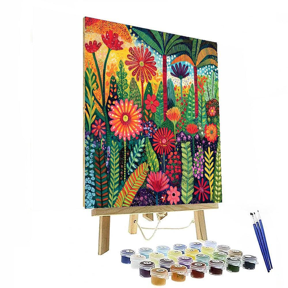 Frida Kahlo Inspired Symbolic Garden  Painting Number Kit