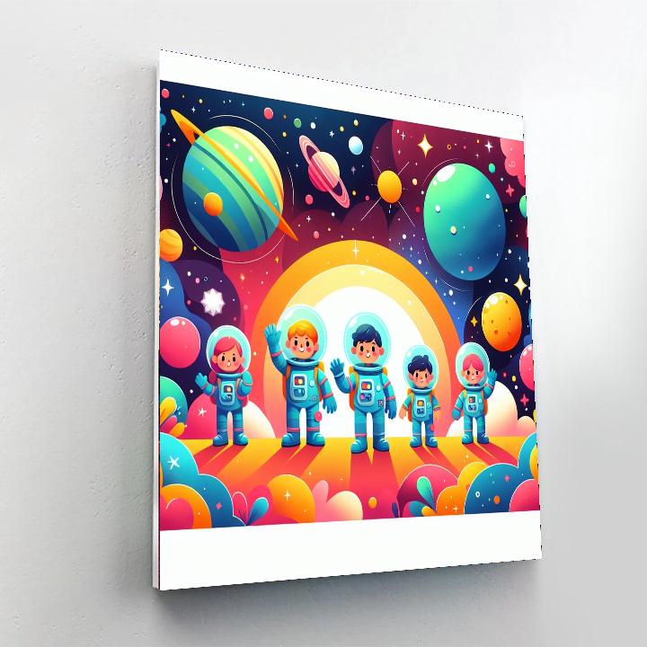Funky Space Expedition Paint By Numbers Art