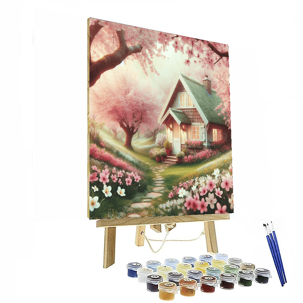 Springtime Cottage Retreat Number Painting