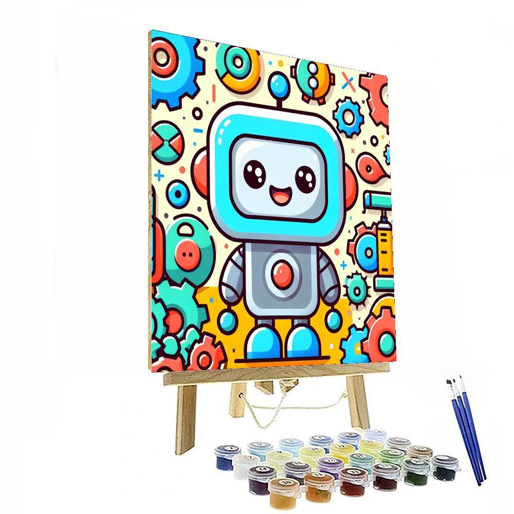 Playful Robot Friend Painting By Numbers Kit