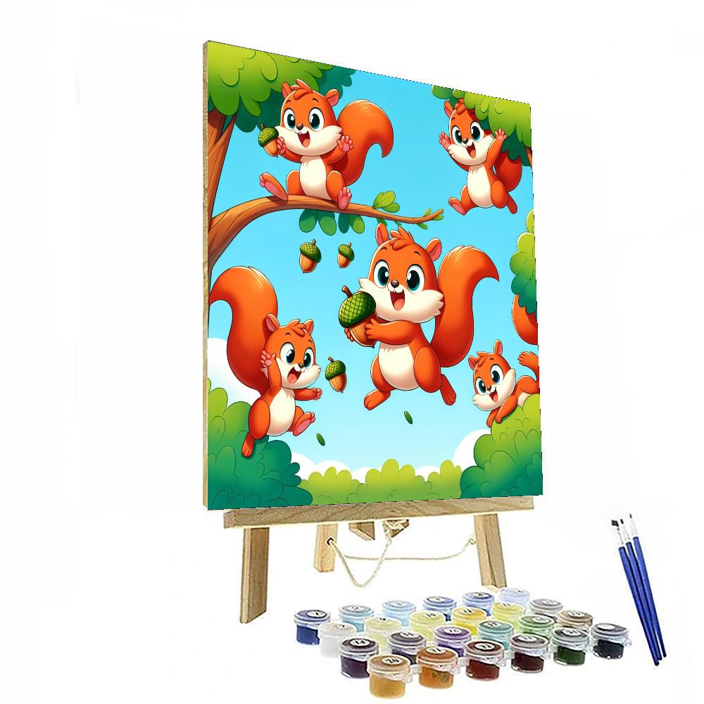Adventurous Squirrels Paint By Numbers Art