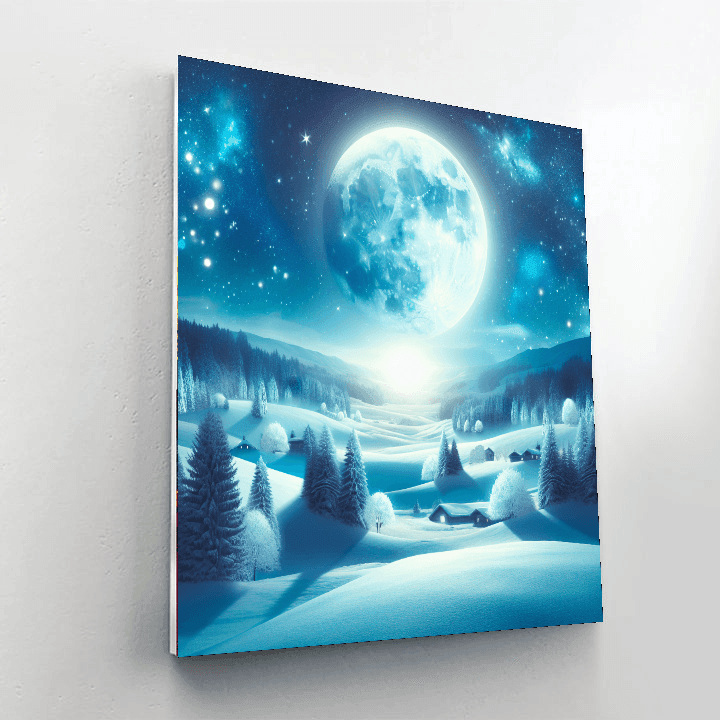 Frosty Winter Night Numbered Painting Kits