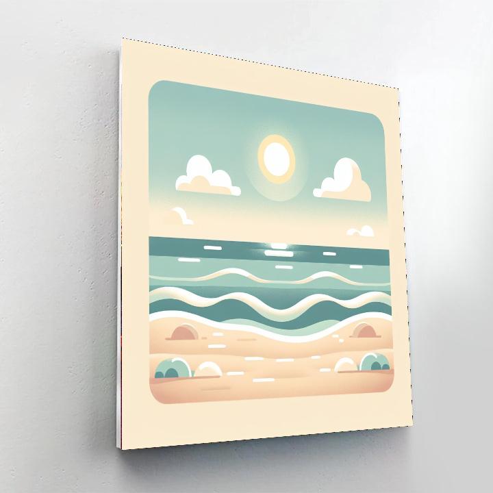 Seaside Sunshine Stroll Paint By Numbers Art