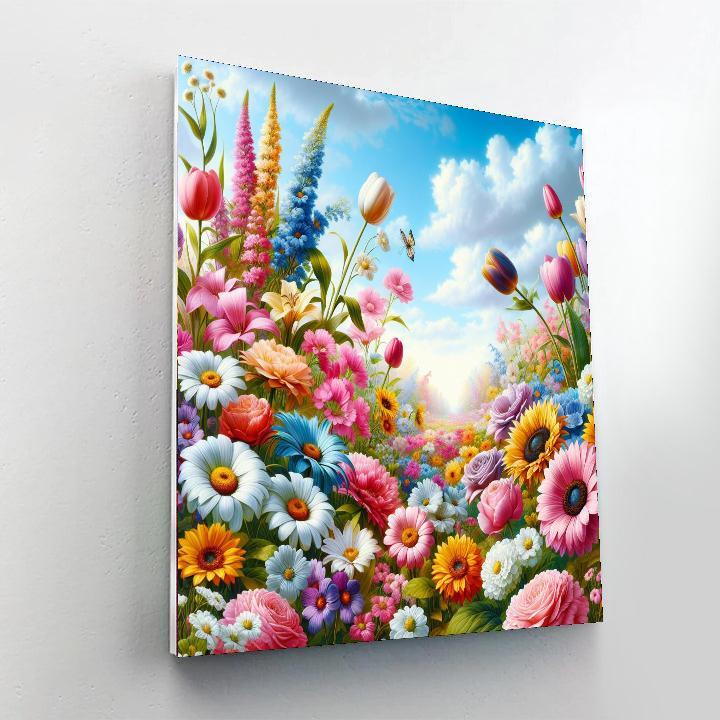 Colorful Flower Field Paint By Color