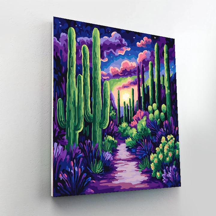 Frida Kahlo Inspired Twilight Serenade Of The Cactus  Numbered Painting Kits