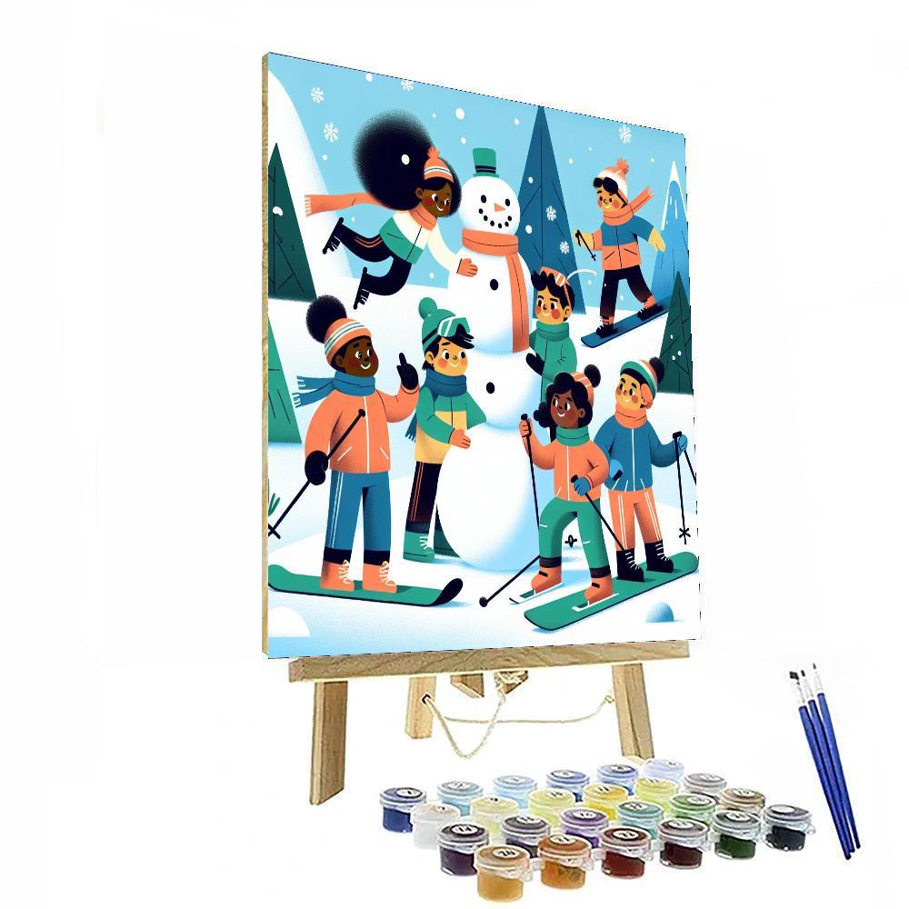 Fun Winter Sports Day Number Painting