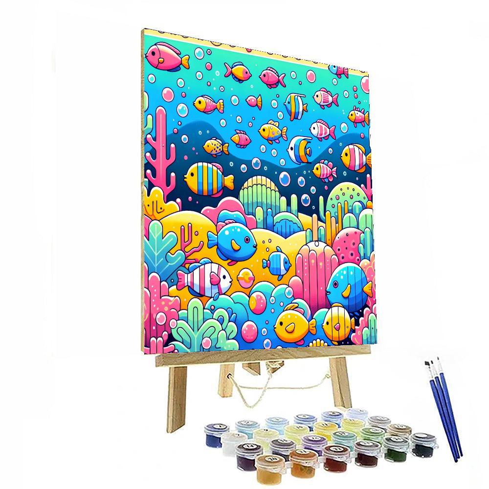Charming Coral Reef Adventure Painting Number Kit