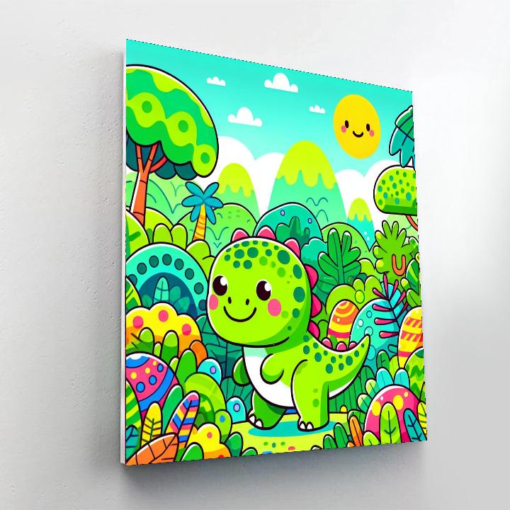 Curious Little Dinosaur Paint By Number