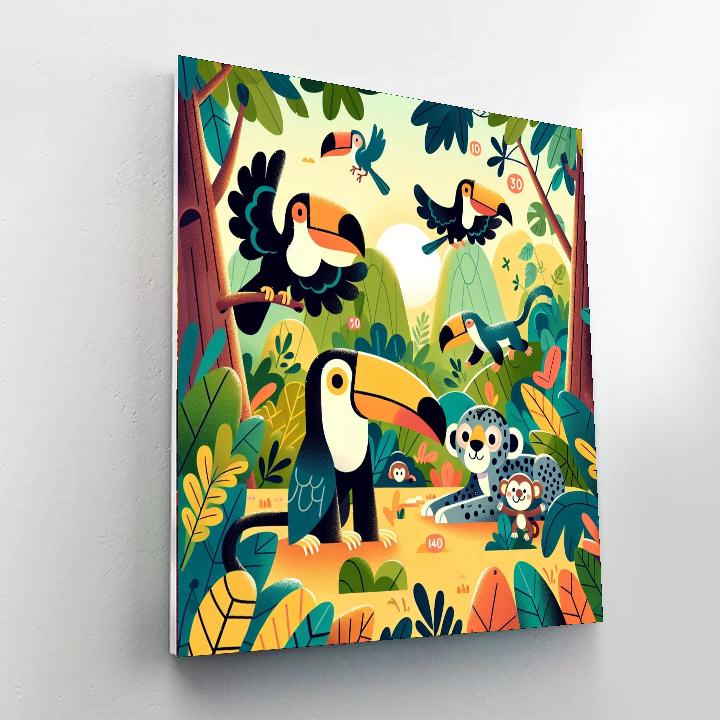 Jolly Jungle Frolic Number Painting