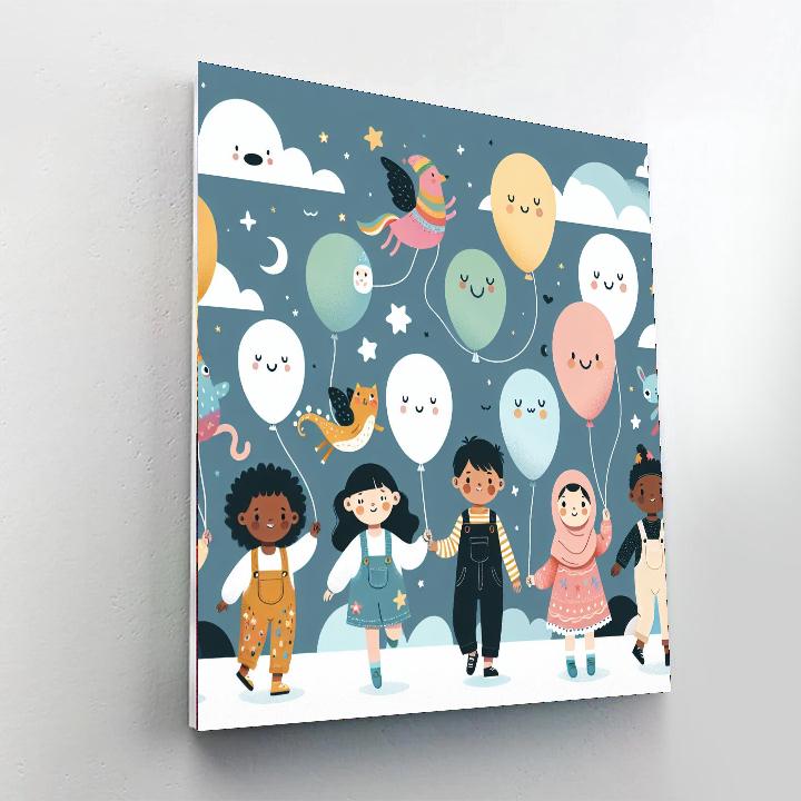 Ballooning Through Dreamland Painting By Numbers Kit