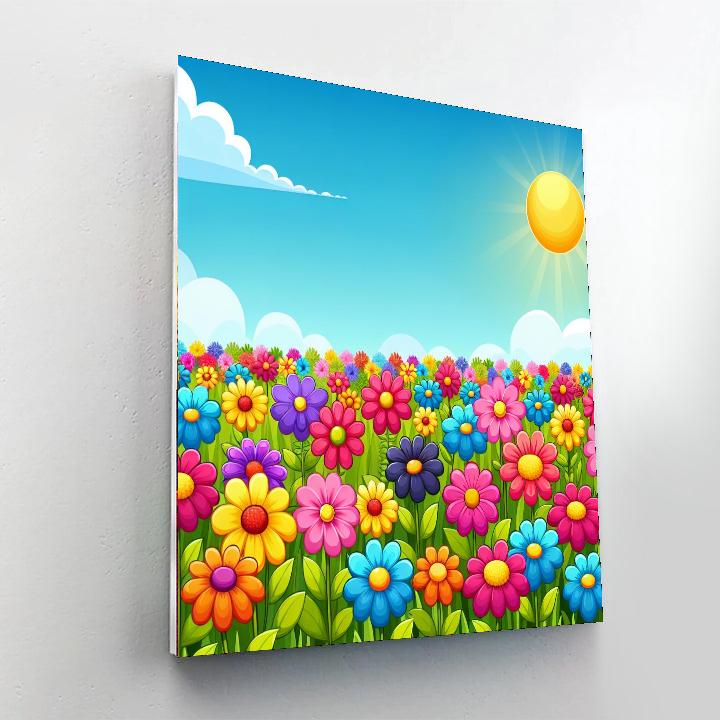 Lovely Flower Field Paint By Numbers Art