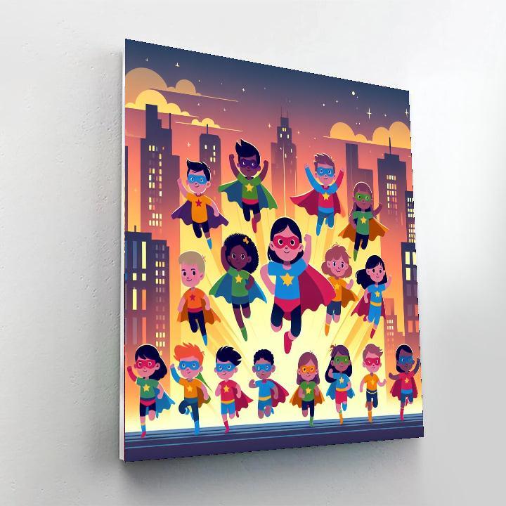 Super Kid Heroes Number Painting