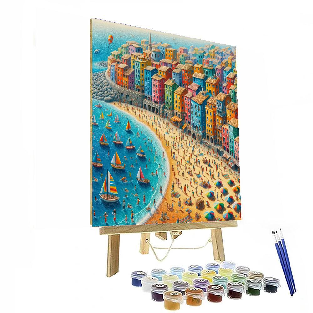 Sunny Seaside Town DIY Paint By Numbers