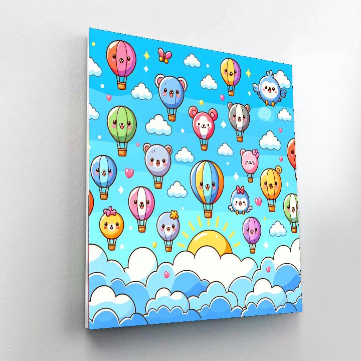 Adventurous Balloon Journey Paint By Numbers Art