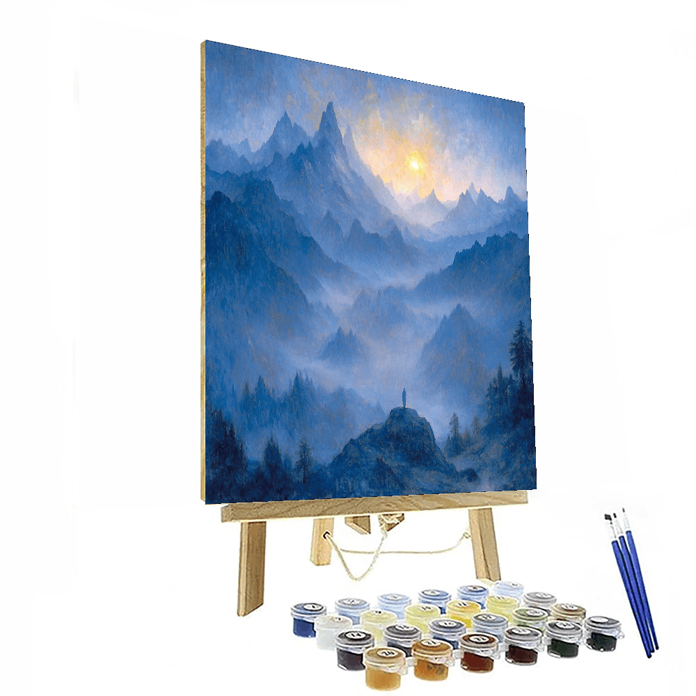 Caspar David Friedrich Inspired Dreamscape Mountains  Paint By Numbers Art