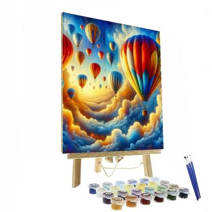 Charming Whimsical Hot Air Balloons Paint By Numbers Kits