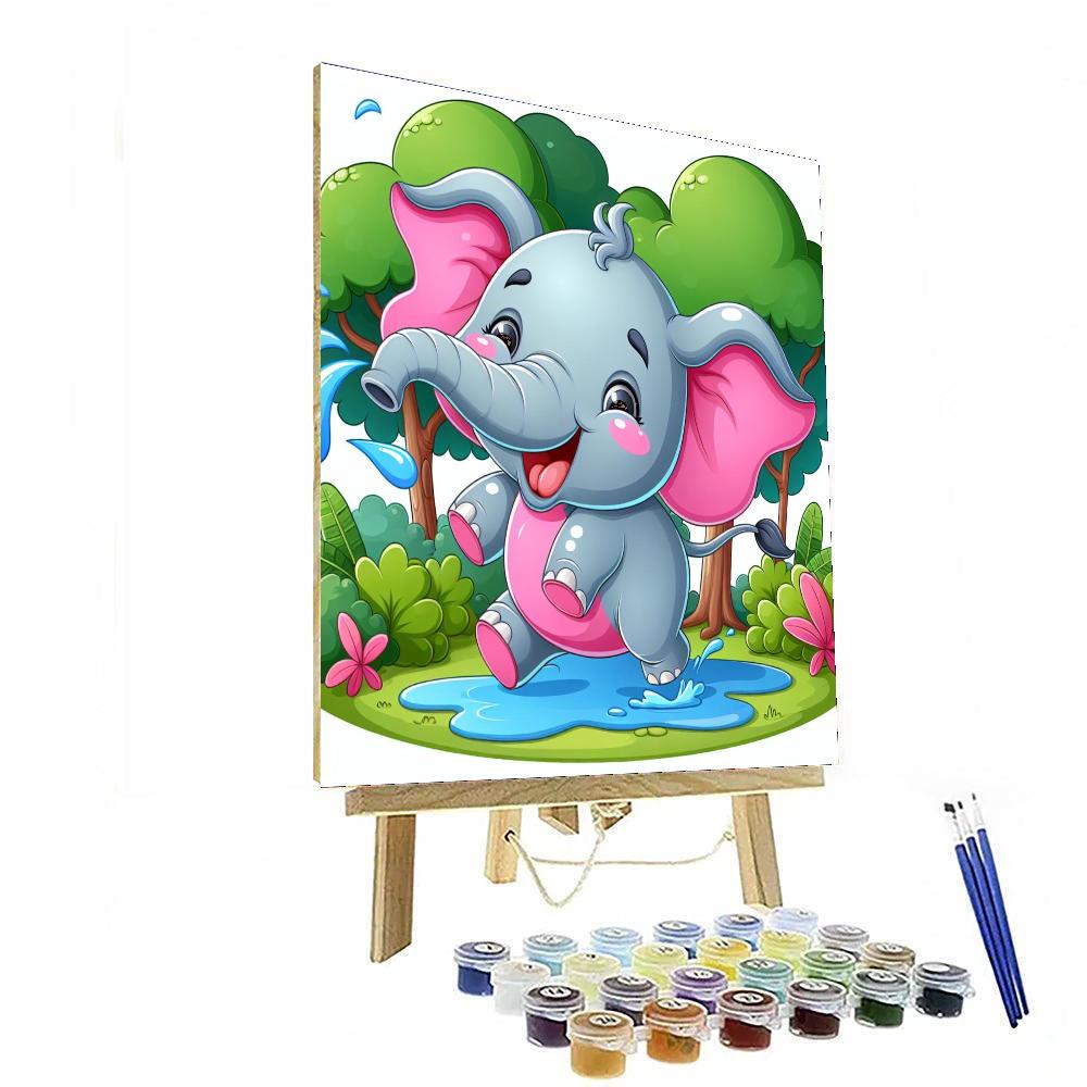 Whimsical Elephant Number Painting