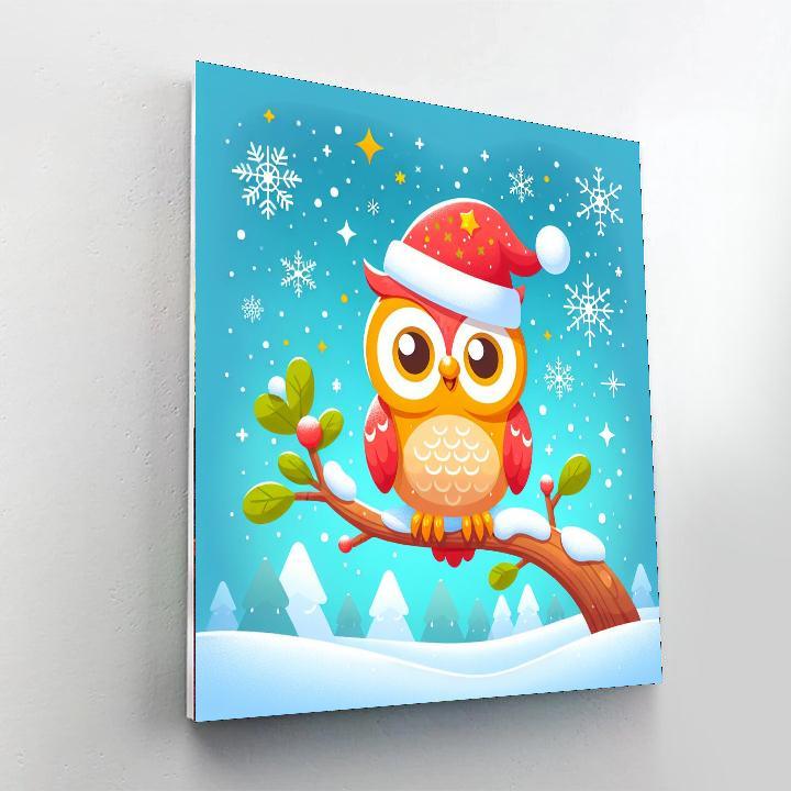 Merry Christmas Owl Numbered Painting Kits
