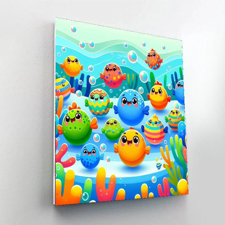Rainbow Fish Party Painting Number Kit