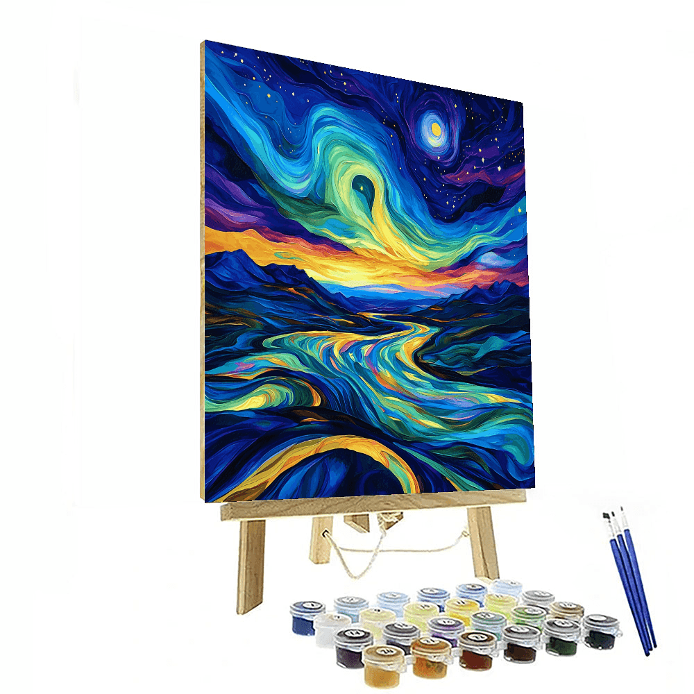 Edvard Munch Inspired Luminous Aurora  Numbered Painting Kits