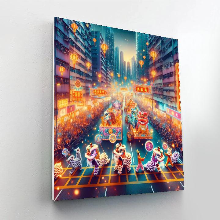 Lunar New Year Parade - Hong Kong, China Painting Number Kit