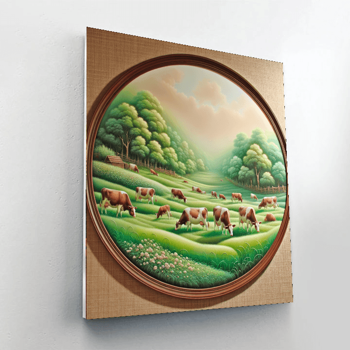 Cow's Pastoral Peace Paint By Numbers