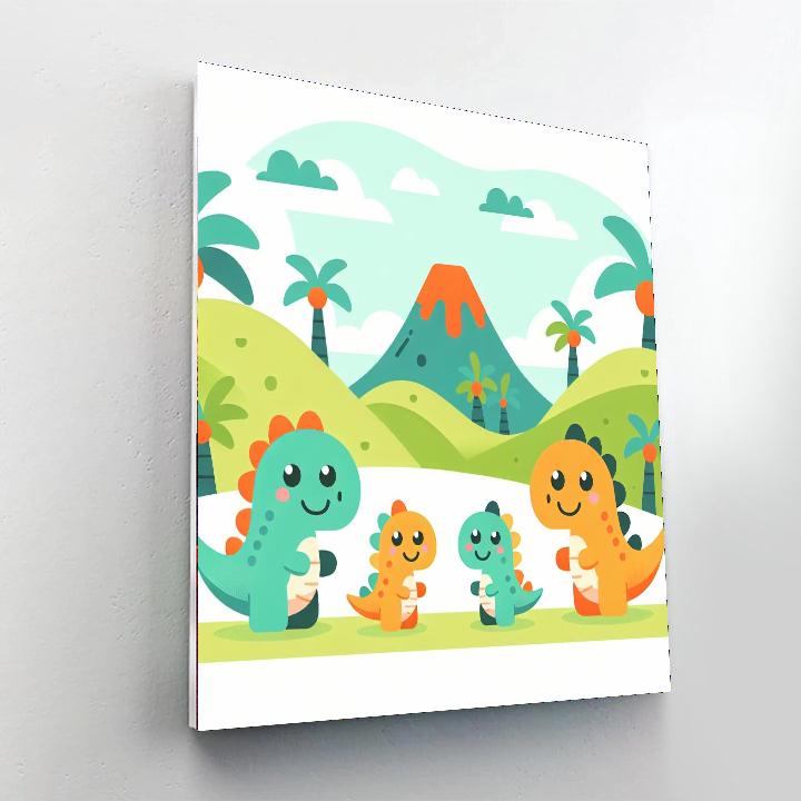 Dinosaurs In The Lost Valley Numbered Painting Kits