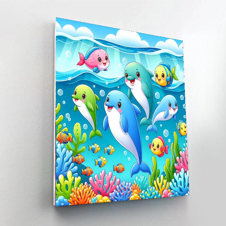 Bright Ocean Friends Paint By Numbers Art