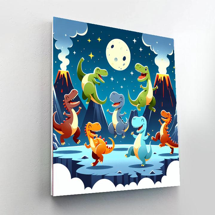 Dancing Dino's Prehistoric Prom Paint By Numbers Kits