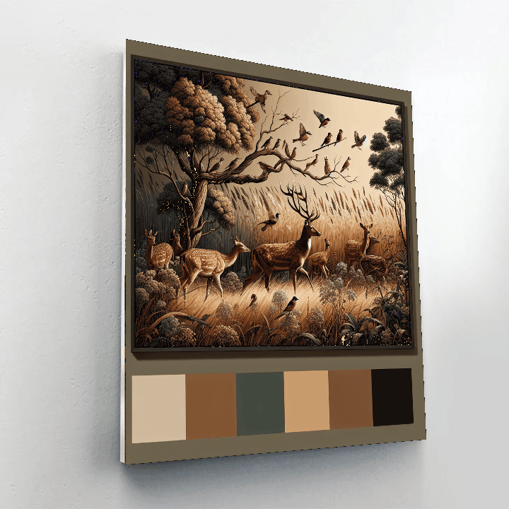 Artistic Wildlife Gathering Painting By Numbers Kit