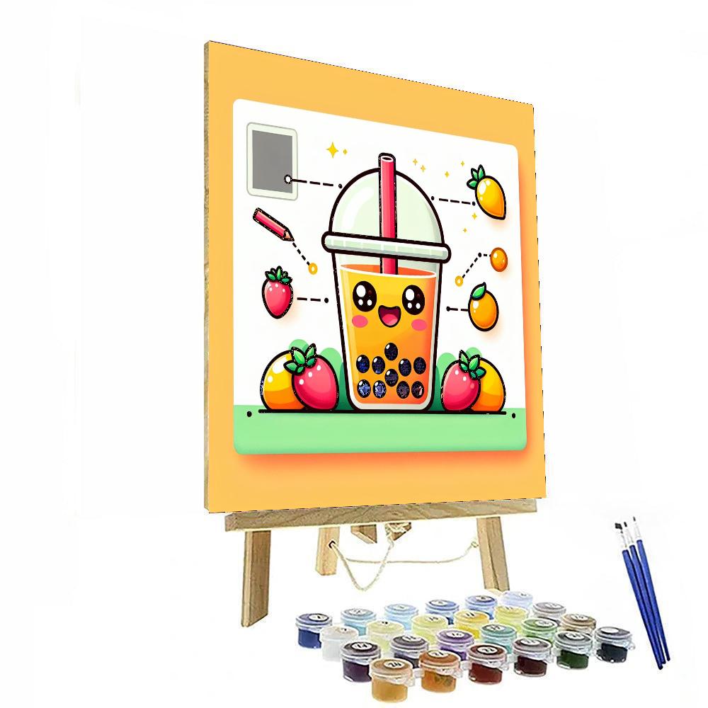 Bubbly Bubble Tea Paint By Numbers Art