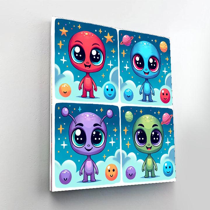 Happy Space Aliens Numbered Painting Kits