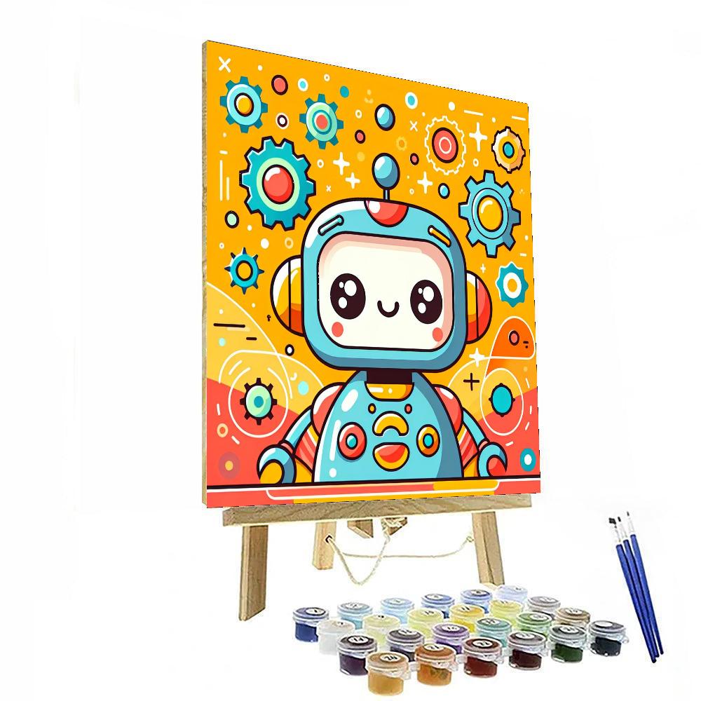 Cute Robot Numbered Painting Kits