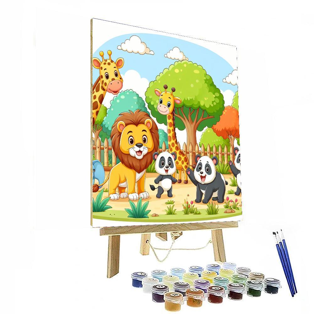 Playtime At The Zoo Painting Number Kit