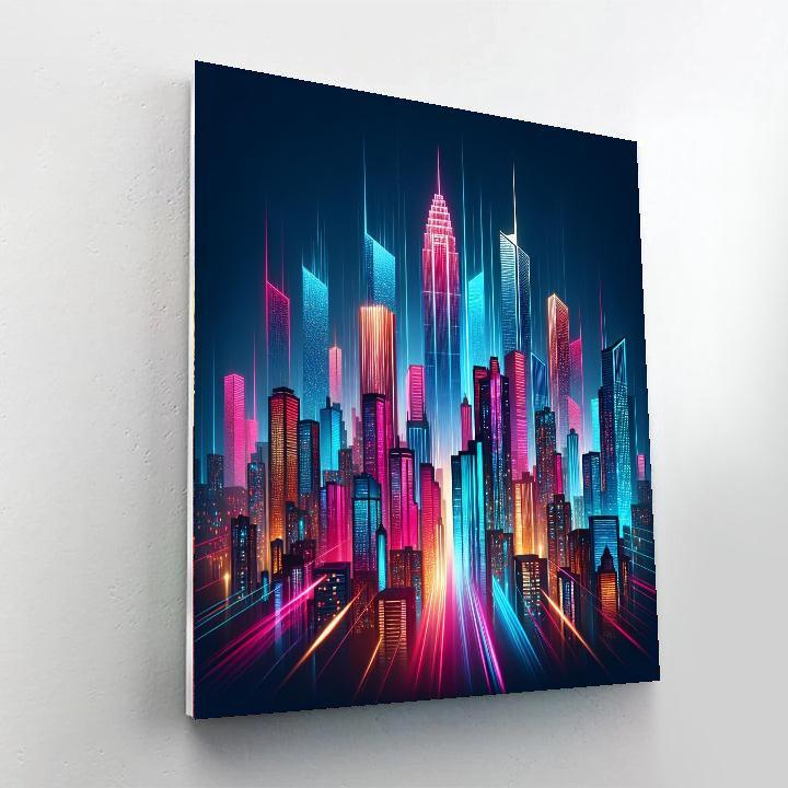 Luminous Neon Cityscape Paint By Numbers