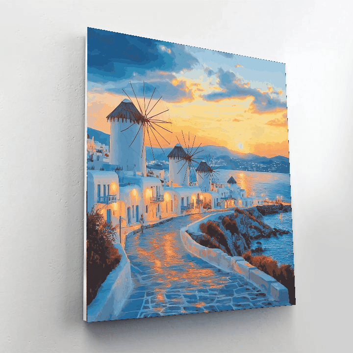 Mykonos Windmills - Mykonos Painting Number Kit