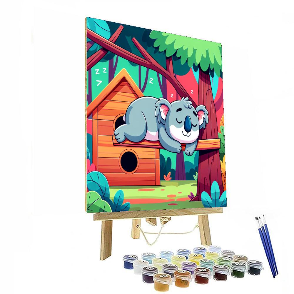 Koala’s Cozy Treehouse Paint By Numbers