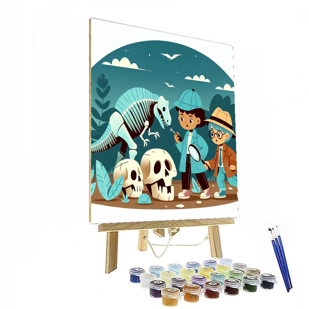Dinosaur Detective Mystery DIY Paint By Numbers