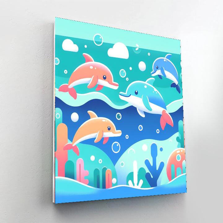 Dolphin Daydream Dive Paint By Numbers