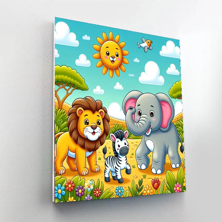 Safari Animal Exploration Number Painting