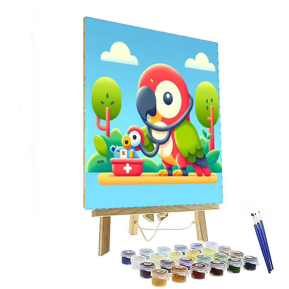 Jungle Doctor Parrot Number Painting
