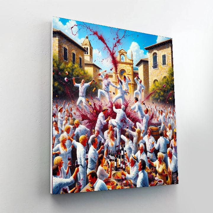 La Batalla De Vino Painting Number Kit