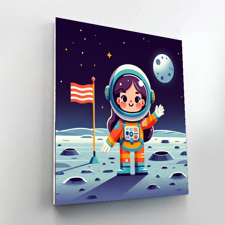 Astronaut On The Moon Numbered Painting Kits